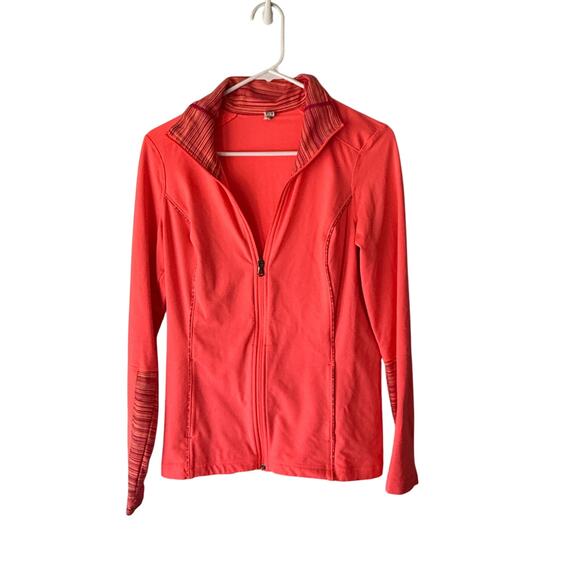 Under Armour All Season‎ Gear Zip Jacket Coral Pink Striped Trim Size M - Picture 1 of 7